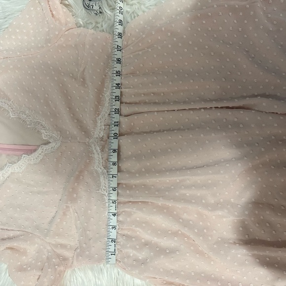 Pink Polka Dot Dress with Lace Trim - Picture 10 of 10